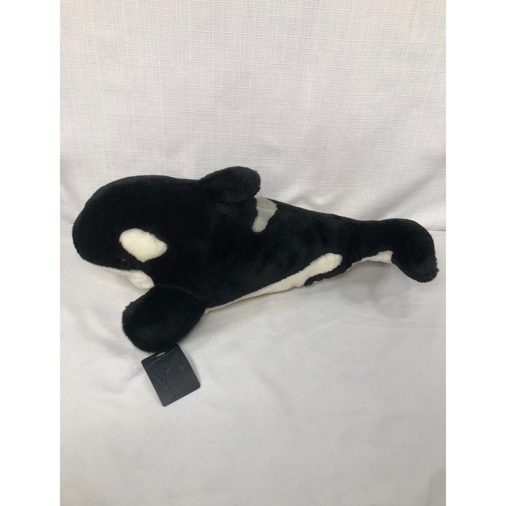 SeaWorld Orca Killer Whale Plush Stuffed Animal Shamu Black White 13 Inch - Picture 3 of 9